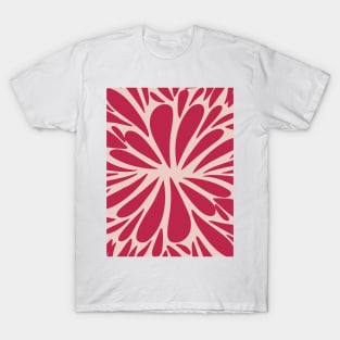 Retro abstract floral burst - viva magenta T-Shirt